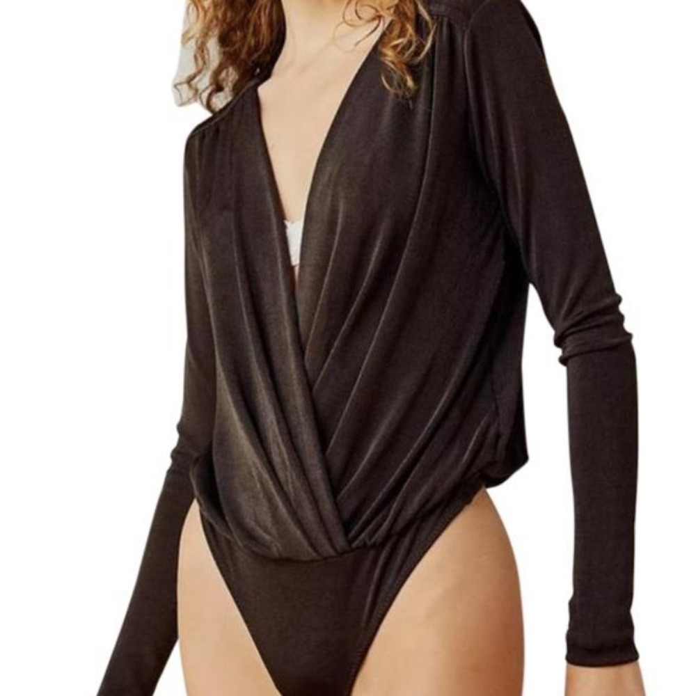 Free People Turnt Bodysuit Under The Trees Blouse XS